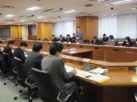 障害者施策に関するワーキングチームで座長として挨拶。障害者施策に関するワーキングチームで座長として挨拶。（平成25年2月28日　合同庁舎４号館）
