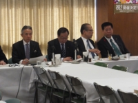 下水道・浄化槽特別委員会に顧問として出席。盛山・渡辺・佐田各衆院議員と。（平成26年10月30日　自民党本部）